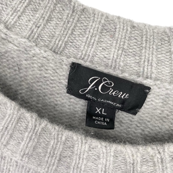 J. Crew Women’s Gray Cashmere Tunic Sweater Crewneck - Picture 5 of 8